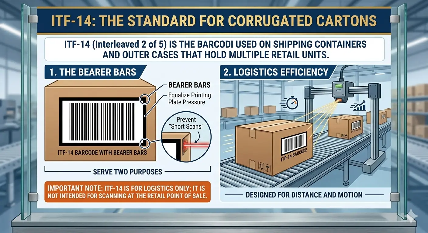ITF-14 barcode for logistics